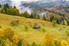 Romania, Transylvania. Colorful, white mountain landscape. Art Print